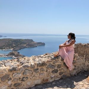 Pink & white striped dress